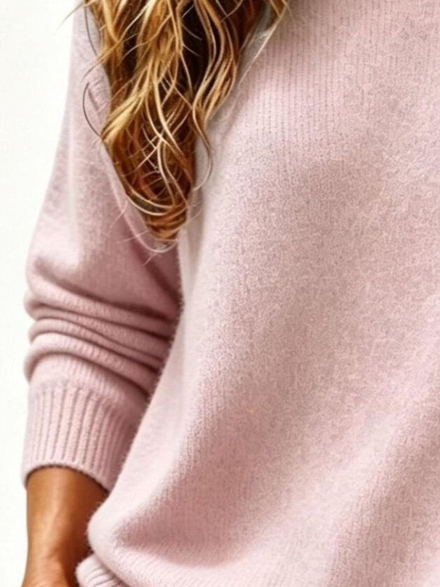 Black pullover sweater with plus-size and long sleeve