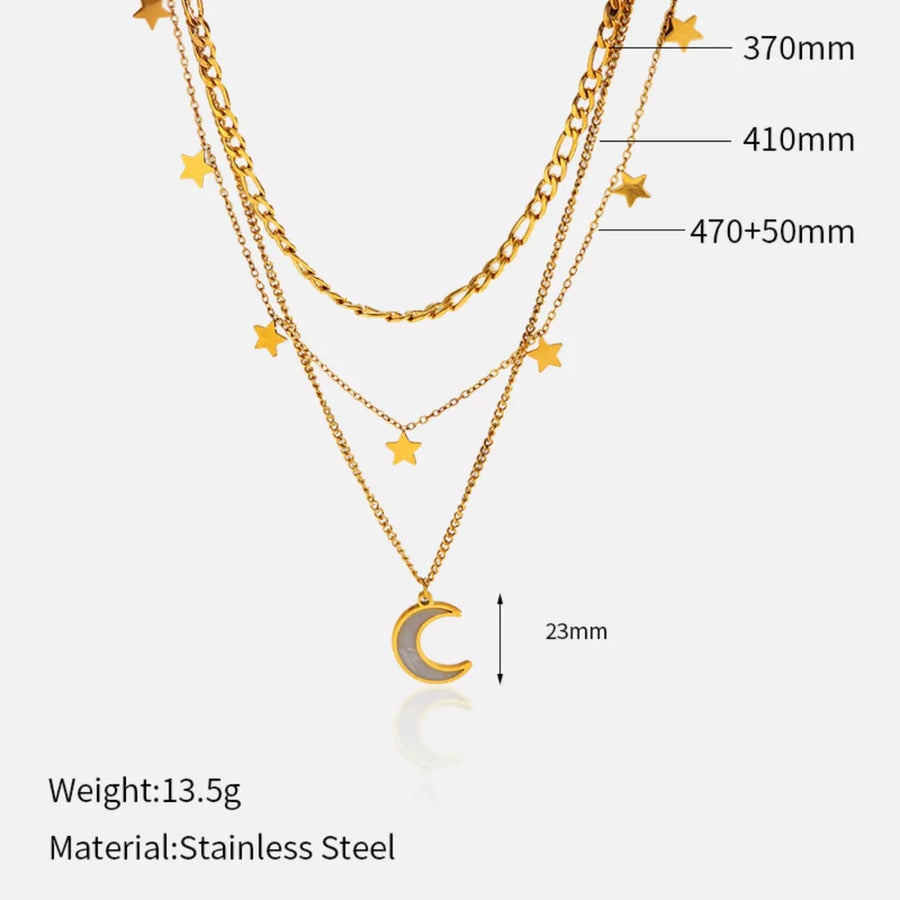 necklace featuring celestial in Gold with 18K Gold-Plated, Resin, Stainless Steel Care instructions: Avoid wearing during