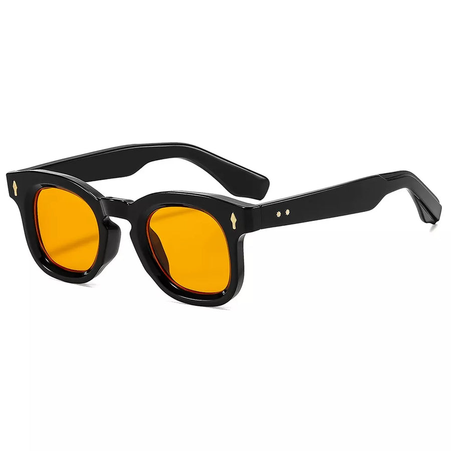 PC Frame material: Polycarbonate Lens material: Polycarbonate Temple material: P sunglasses in brown with square frame