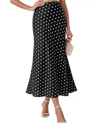 100% polyester Care instructions: Machine wash cold midi skirt in pink with flared silhouette