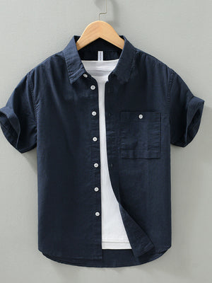 classic button-down shirt in Light Gray with collared