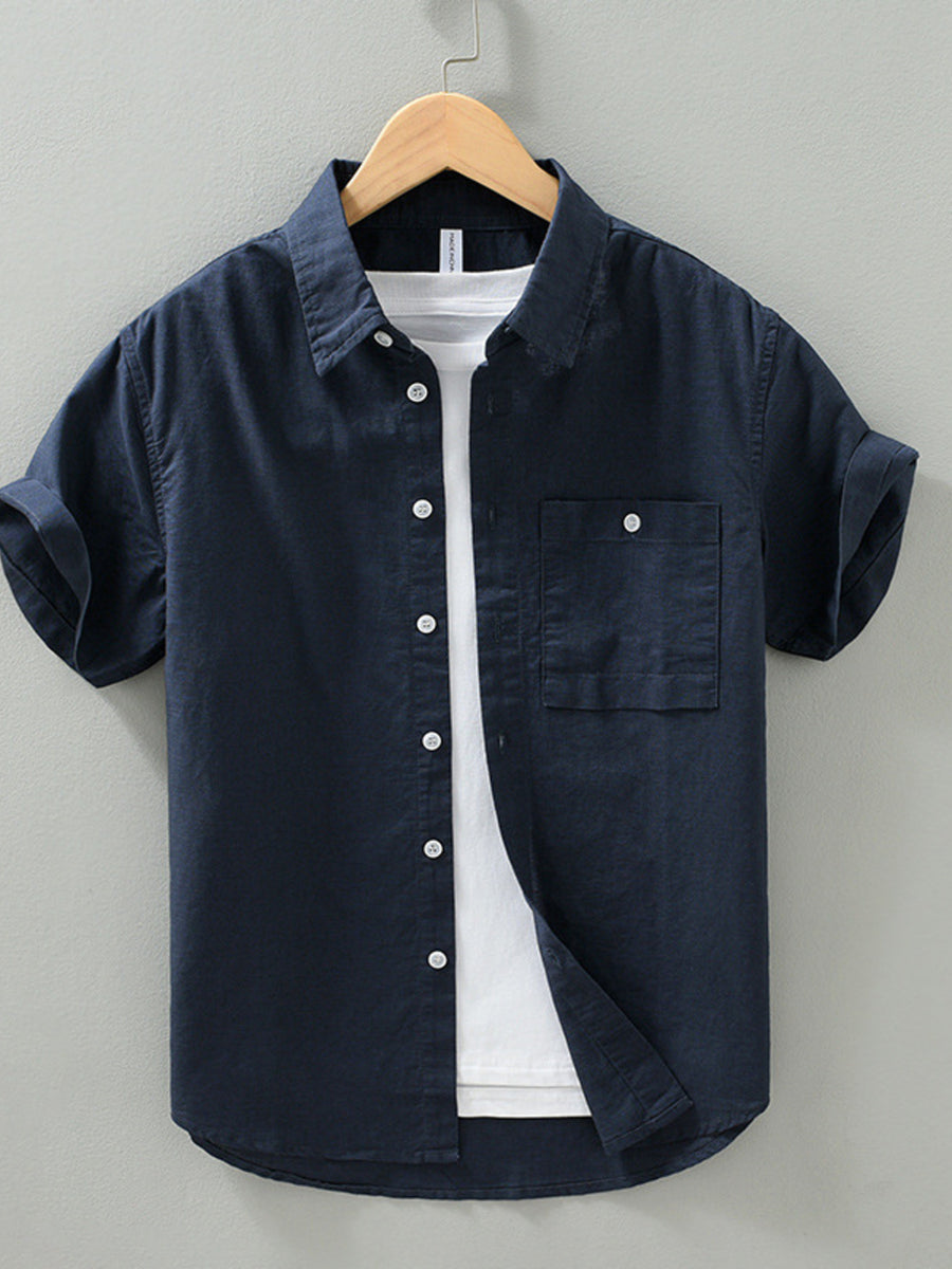 classic button-down shirt in Light Gray with collared