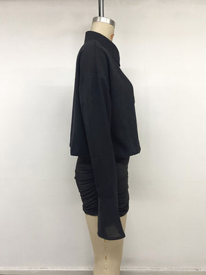 Black with shirt dress with buttoned 20