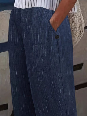 pants featuring striped in Navy with 100% polyester Care instructions: Machine wash cold texture