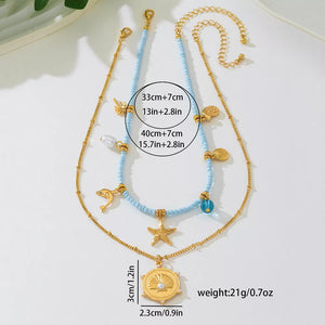 necklace in gold with layered and choker, collarbone length