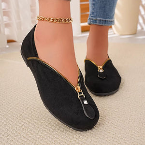 Black flats with not applicable and slip-on
