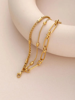 18K Gold-Plated,Stainless Steel Care instructions: Avoid wearing during exercise jewelry set in Gold with layered silhouette