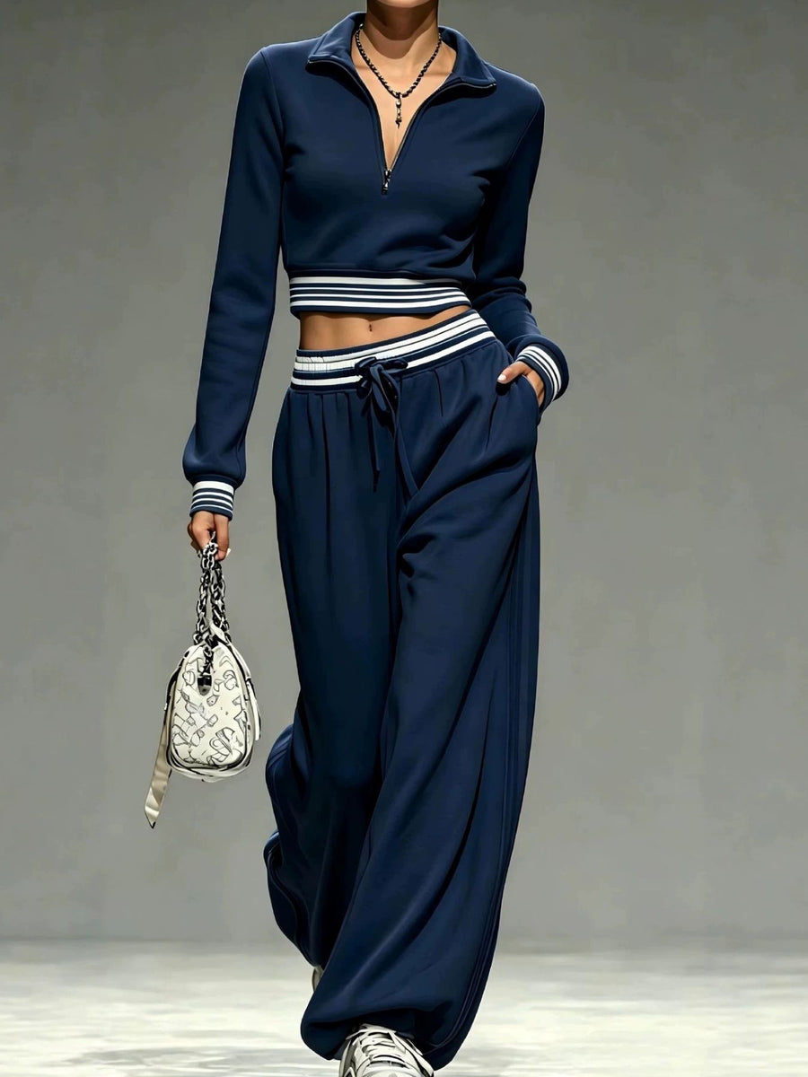 athleisure lounge set in Yellow with collared
