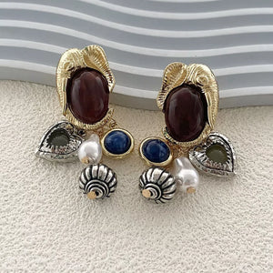 18K Rose Gold-Plated, Platinum-Plated, Zinc alloy Care instructions: Avoid weari earrings in red with dangle silhouette