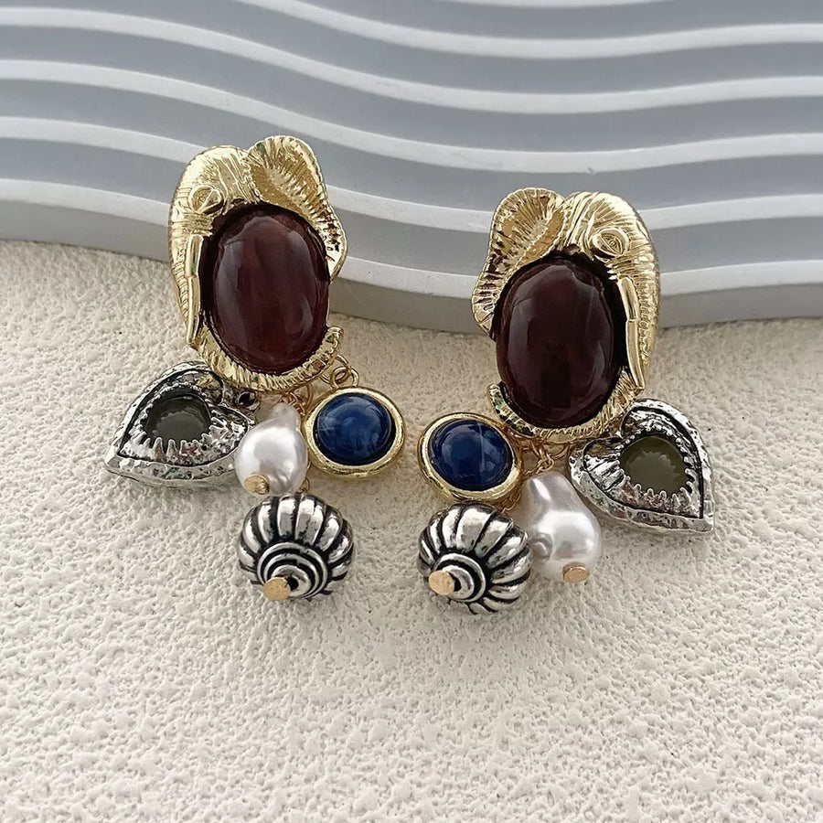 18K Rose Gold-Plated, Platinum-Plated, Zinc alloy Care instructions: Avoid weari earrings in red with dangle silhouette