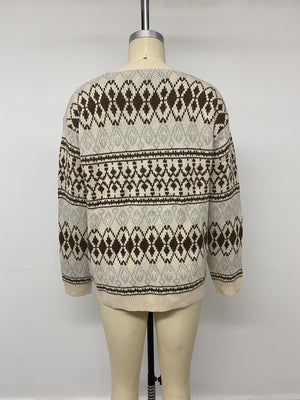 pullover sweater in dark brown