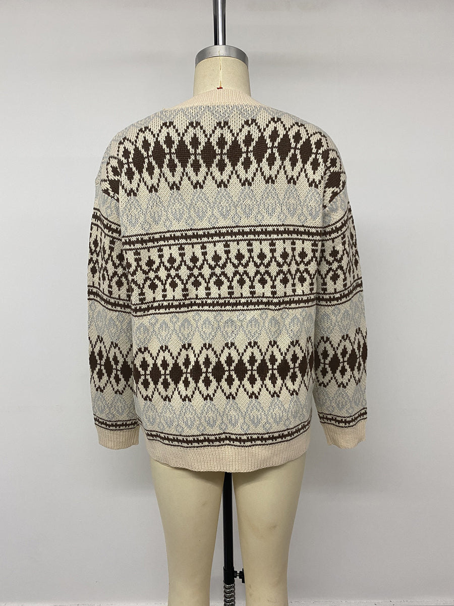 pullover sweater in dark brown