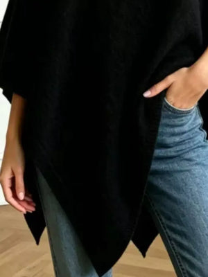 100% polyester Care instructions: Machine wash cold poncho in Khaki with oversized silhouette