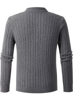 Men's Cable Knit Half-zip Sweater Plus Size in Army Green