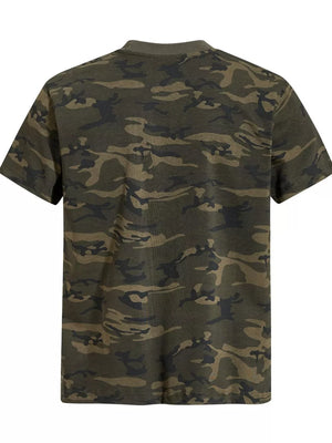 Green Camouflage, Men's Camouflage Print Short Sleeve T-shirt in Green Camouflage