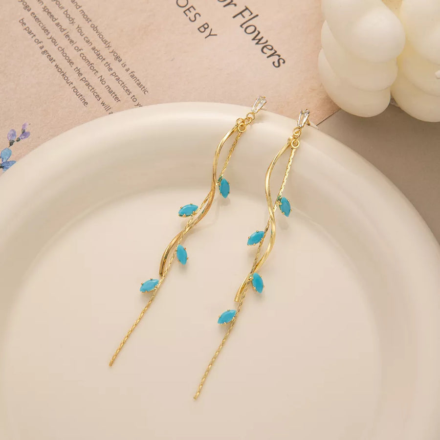 18K Gold-Plated,Resin,Copper Care instructions: Avoid wearing during exercise, a earrings in Sky Blue with elongated