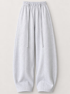 High-Waisted Drawstring Wide-Leg Casual Pants in Dark Coffee-Tall with adjustable