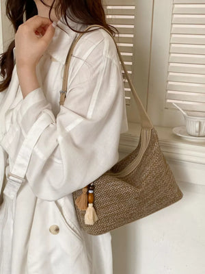 beige shoulder bag