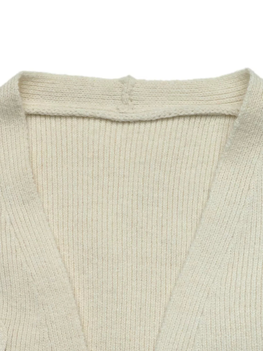 cardigan in Beige with open-front and cropped