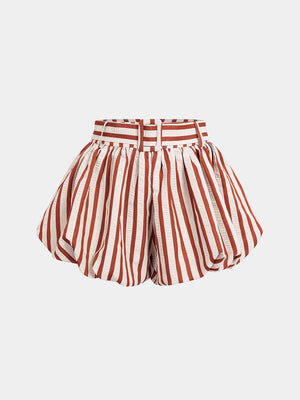ivory shorts featuring high-waisted and striped