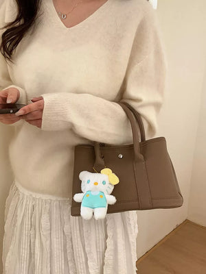 Light Yellow Top Handle Crossbody Bag