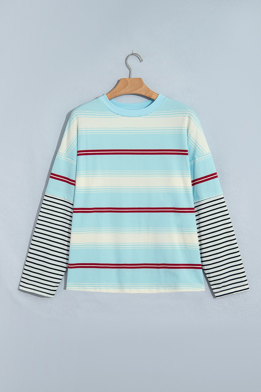 ivory t-shirt featuring oversized and striped