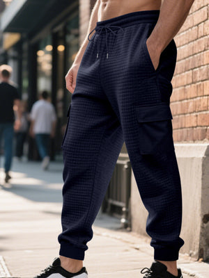 Men's Textured Cargo Joggers Plus Size, view 17
