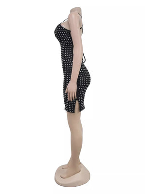 glam bodycon dress in Black with strapless