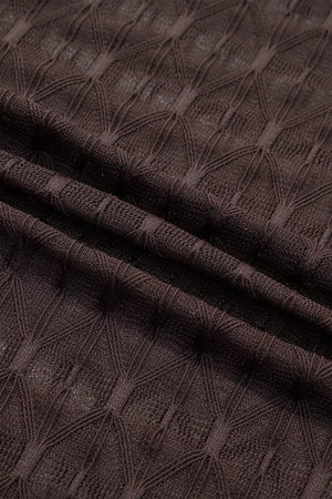 blouse featuring geometric in Coffee Brown with 90% polyamide, 10% elastane Care instructions: Machine wash cold texture