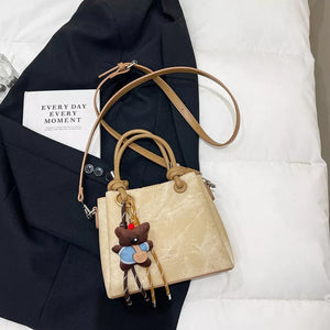 Brown with Pu Leather Crossbody Bag
