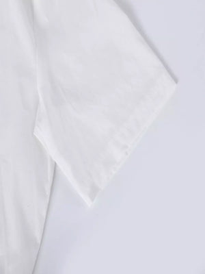White with Men's Casual Short-sleeve Shirt Plus Size in White