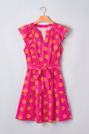 Ruffle Sleeve Polka Dot Mini Dress option 9