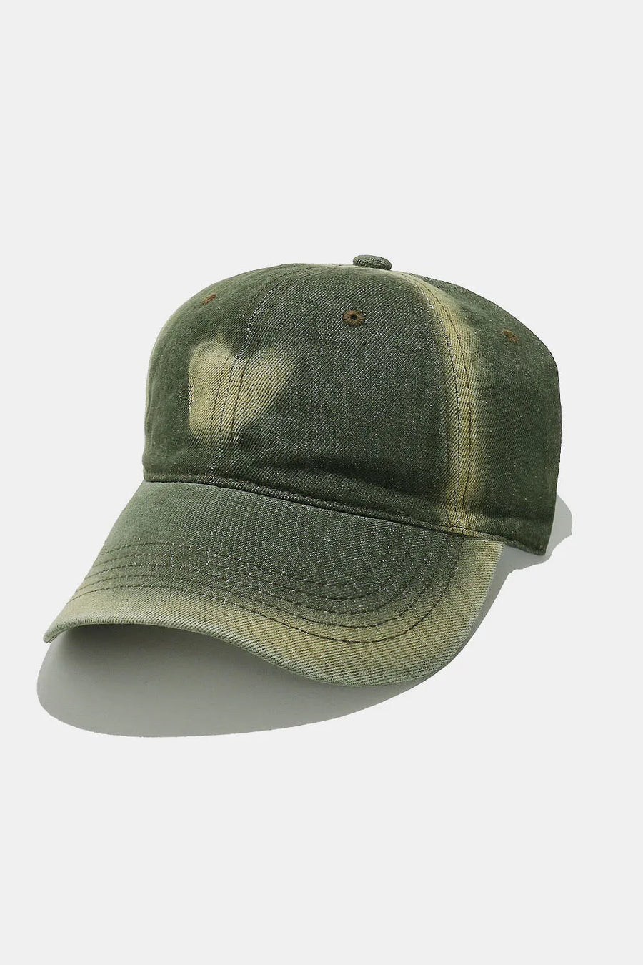 Moss bleached heart baseball cap with distressed detail