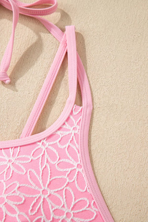 one-piece swimsuit featuring floral in Blush Pink with 92% polyester, 8% elastane Care instructions: Machine wash cold
