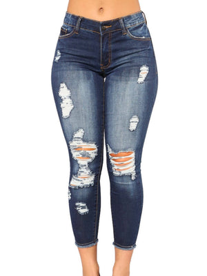 85% cotton, 15% polyester Care instructions: Machine wash cold skinny jeans in Light Blue with fitted silhouette