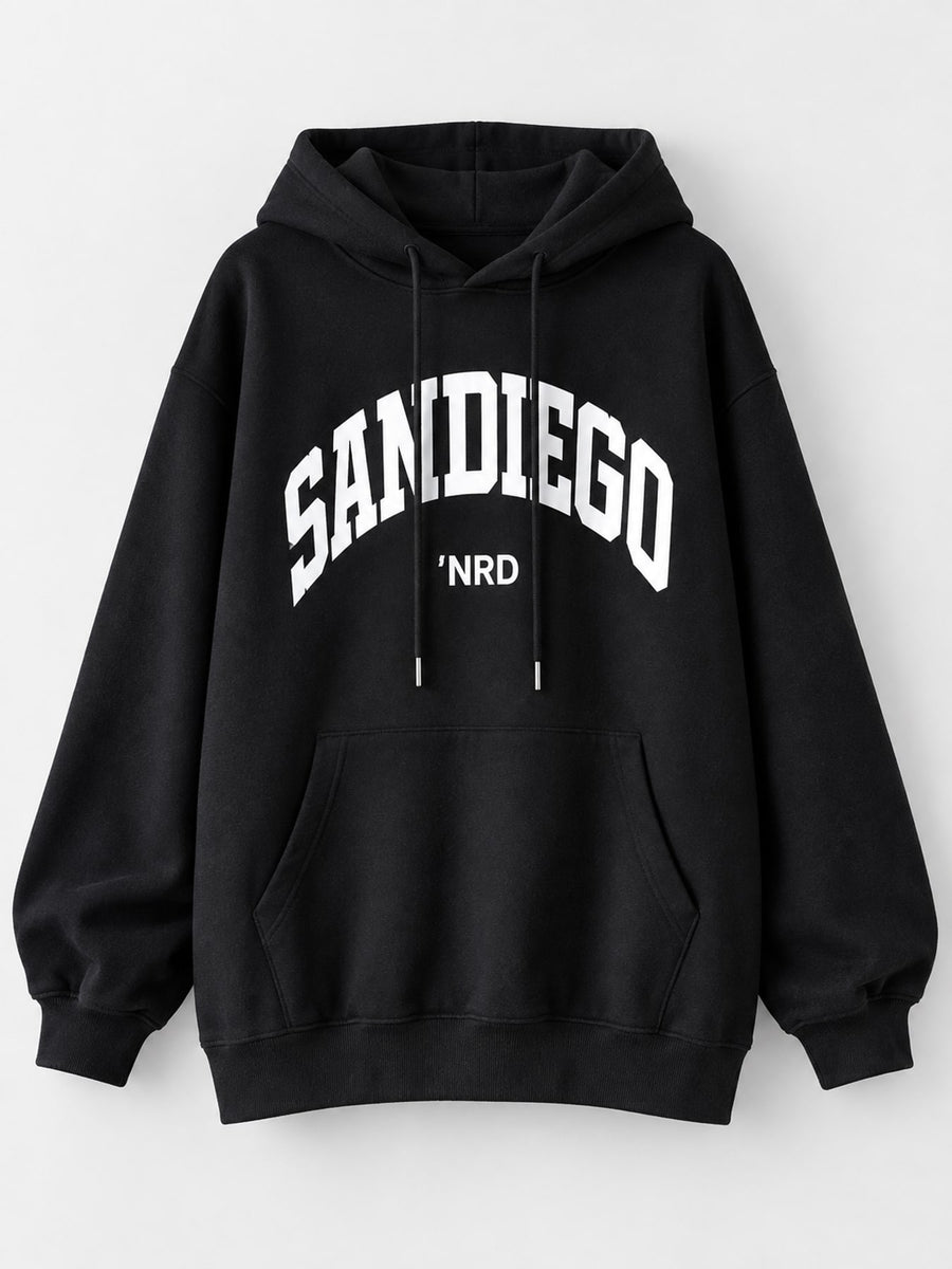 Light Gray oversized pullover hoodie with hooded