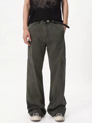 95%polyester,5%spandex Care instructions: Machine wash cold pants in dark olive green with straight silhouette
