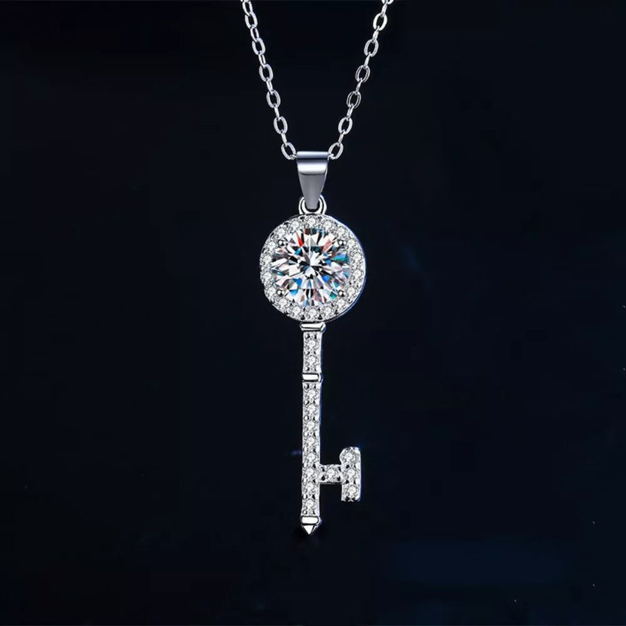 silver necklace with 15.7 inch chain with extension and clasp