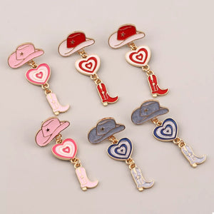 earrings in red featuring dangle and drop fit