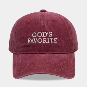 Burgundy cap with curved brim and N/A