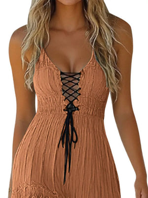 100% polyester Care instructions: Machine wash cold sundress in Rose Red with fit-and-flare silhouette