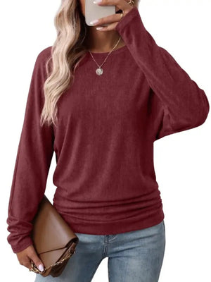 Khaki t-shirt with stretch and long sleeve