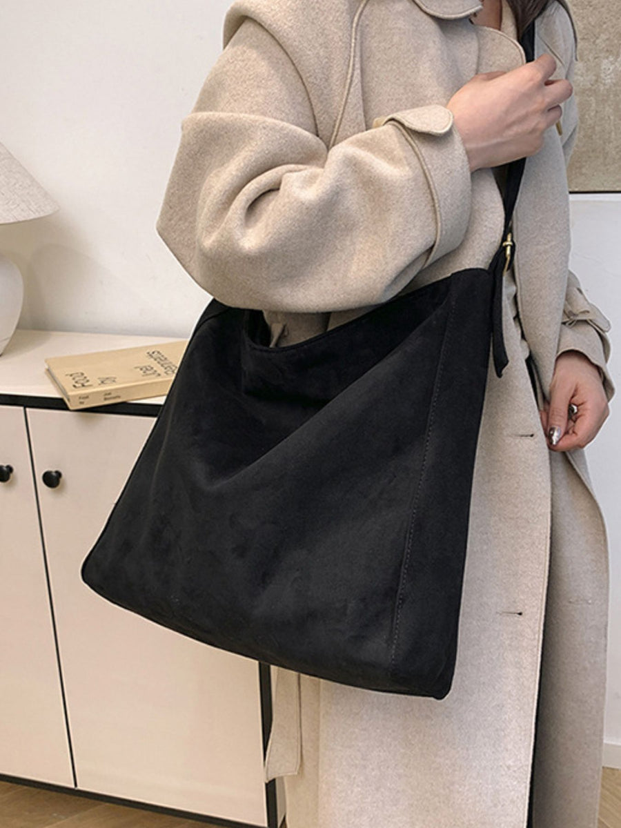 Zip Adjustable Strap Crossbody Bag in Beige with adjustable straps