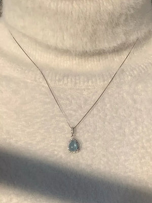925 sterling silver,Crystal Care instructions: Avoid wearing during exercise, as necklace in light blue with straight
