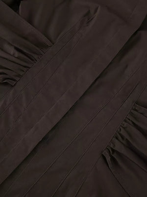 Slim-fit Ruched Waist Shirt in Brown
