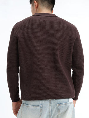 95%polyester,5%spandex Care instructions: Machine wash cold pullover sweater in Brown with regular silhouette