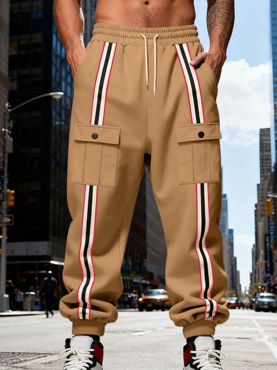 joggers in Light Gray with drawstring and full-length