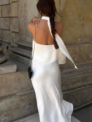 glam halter top in White with halter