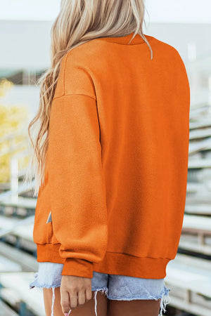 sweatshirt in Orange with graphic-print and oversized