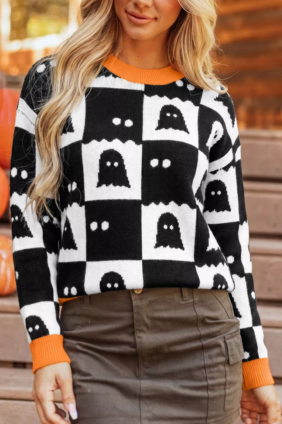 Black pullover sweater with hip-length and pullover